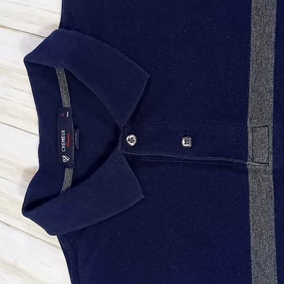 Cremieux Classic Polo Shirt Men's Size Large Navy/ Gray - Picture 9 of 15